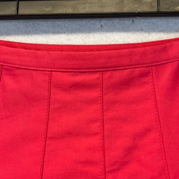 ANN TAYLOR Skirt Women's Size 8 Pink Cotton Pleated Side Zip A-Line Knee Length - Picture 10 of 11